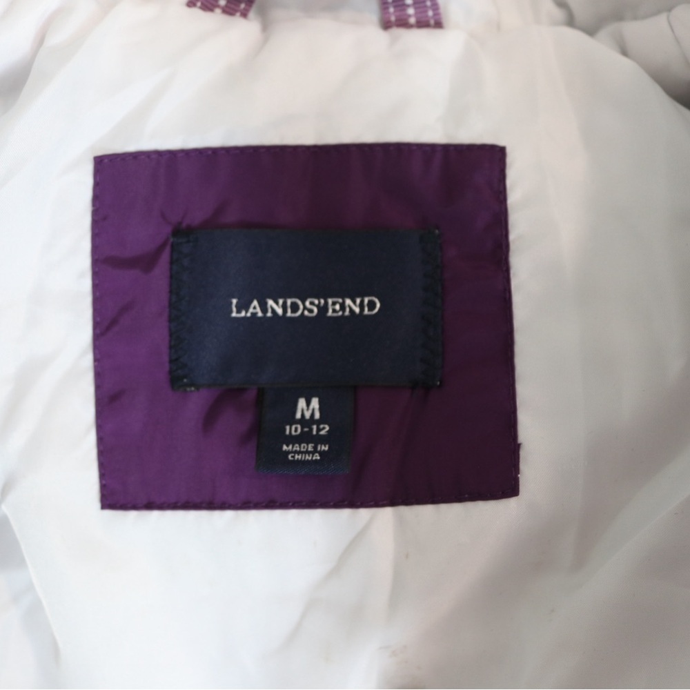 Lands End Purple Insulated Hooded Winter Jacket Girls Size Medium 10-12 - Picture 4 of 6